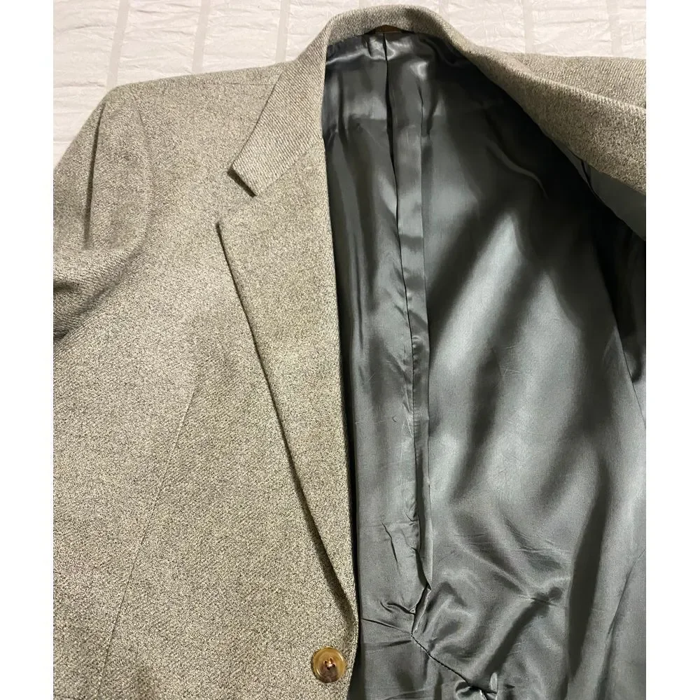 Men's Vtg Luxury Wool & Cashmere Gray Sport Coat Classic‎ 2 Button Sz 41 Regular